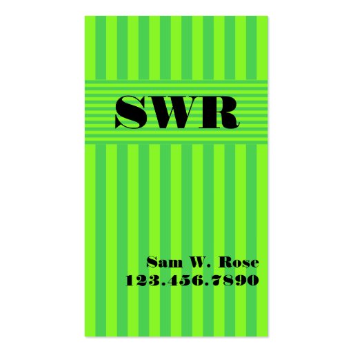 Lime Green Stripe Business Card Templates (front side)