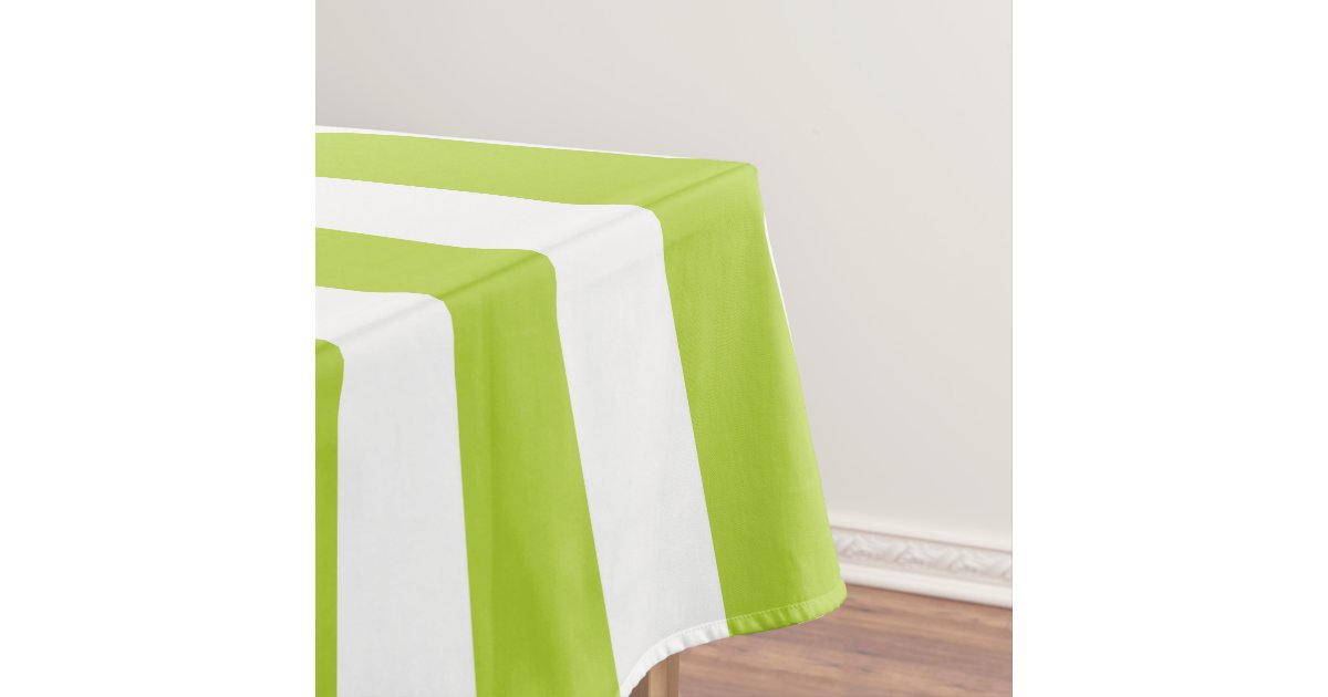 Lime Green Stripes Tablecloth Zazzle