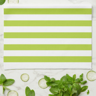 Lime Green Stripe Kitchen Towels | Zazzle
