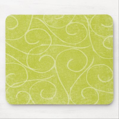 Lime Green Swirls Mouse Mat by kokobaby