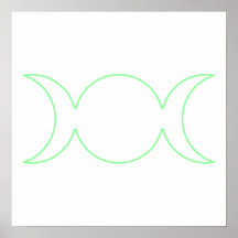 Lime Green Triple Goddess Outline Print