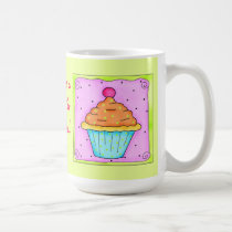 Lime Green,Turquoise and Orange Cupcake Mug mugs