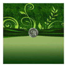 Lime & Green Velvet Wedding Swirl Personalized Invites