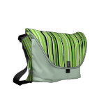 Lime Green Vertical Stripe Messenger Bag