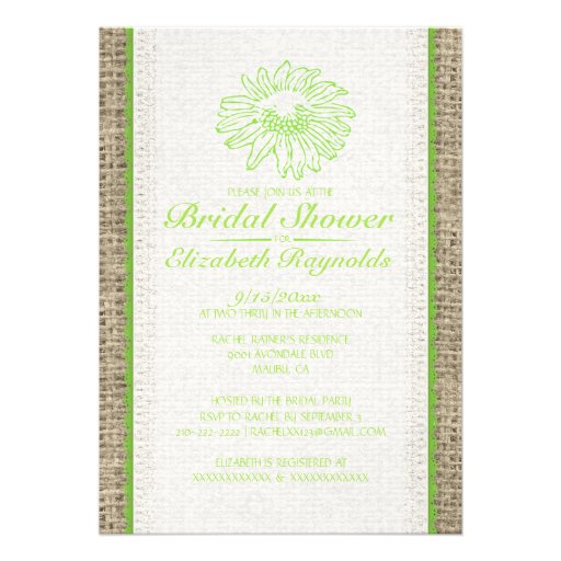 Lime Green Vintage Lace Bridal Shower Invitations