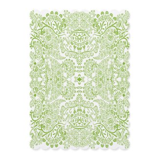 Lime Green Whimsical Bird Wedding Menu invitation