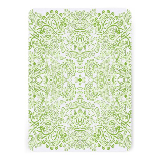 Lime Green Whimsical Bird Wedding Menu Announcements
