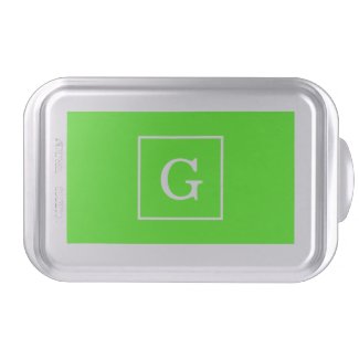 Lime Green White Framed Initial Monogram