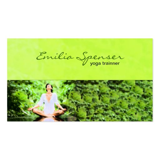 Lime Green Yoga Training Business Card (front side)
