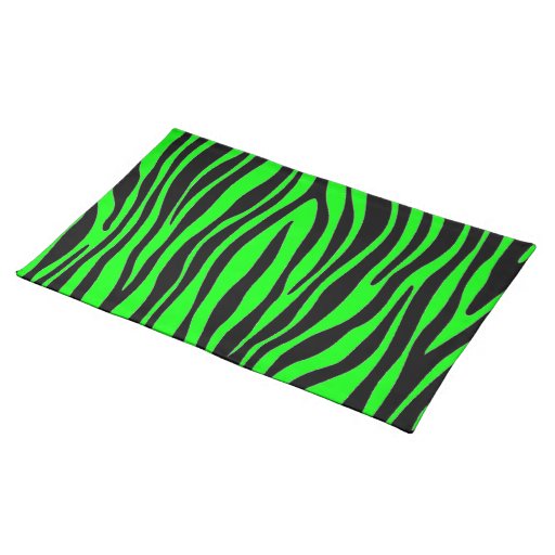 Lime Green Zebra Cloth Placemat Zazzle