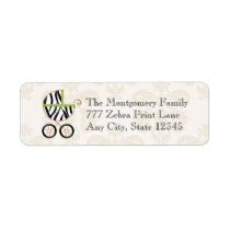 Lime Green Zebra Print Baby Carriage labels