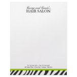 Lime Green Zebra Print Letterhead