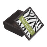 Lime Green Zebra Print Skin Gift Box Premium Jewelry Box