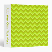 Lime Green Zig Zag Pattern. Binder