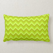 Lime Green Zig Zag Pattern. Throw Pillows