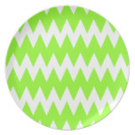 Lime Green Zigzags. plates
