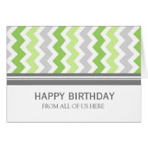 Lime Grey Chevron Business From Group Birthday Greeting Card
