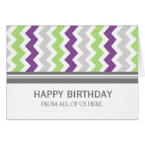 Lime Grey Chevron Business From Group Birthday Greeting Cards