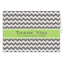 Lime Grey Chevron Employee Anniversary Card