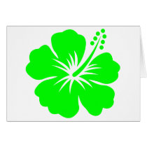 Lime hibiscus flower card