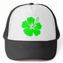 Lime hibiscus flower trucker hats