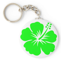 Lime hibiscus flower key chains