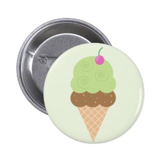 Lime Ice Cream Cone Buttons