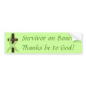 Lime Lymphoma Awareness Ribbon on a Cross bumper stickers