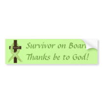 Lime Lymphoma Awareness Ribbon on a Cross bumper stickers
