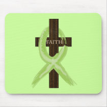 Lime Lymphoma Awareness Ribbon on a Cross mousepads by Stefanie_Rski Lime Lymphoma Awareness Ribbon on a Cross mousepads