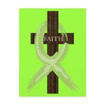 Lime Lymphoma Awareness Ribbon on a Cross postcards by Stefanie_Rski Lime Lymphoma Awareness Ribbon on a Cross postcards