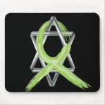 Lime Lymphoma Cancer Survivor Ribbon Mouse Mats