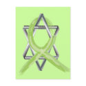 Lime Lymphoma Cancer Survivor Ribbon postcards