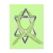 Lime Lymphoma Cancer Survivor Ribbon postcards