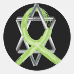Lime Lymphoma Cancer Survivor Ribbon Round Sticker