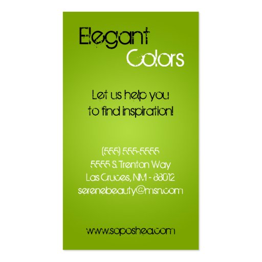 Lime Make Up Artist Palette Brush Business Card (back side)