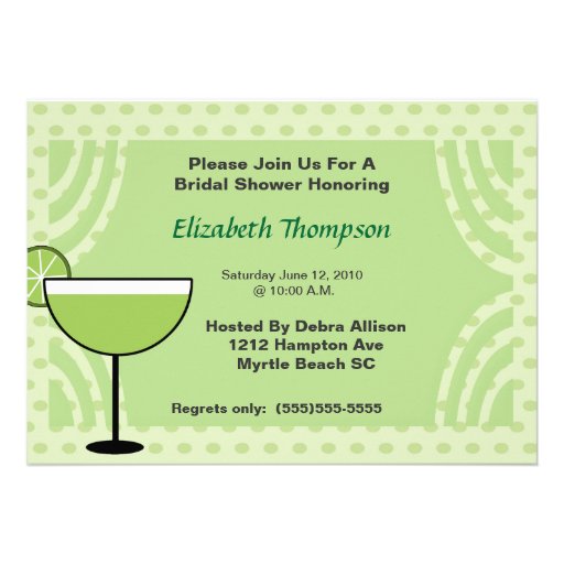Lime Margarita Bridal Shower  Party  Invitation