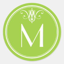 Lime Monogram Embellished Sticker stickers