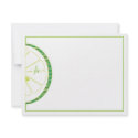 Lime Monogram Flat Note Card invitation