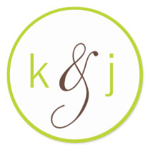 Lime Monogram Stickers