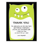 Lime Monster Bash Thank You Card (Flat) Invitations