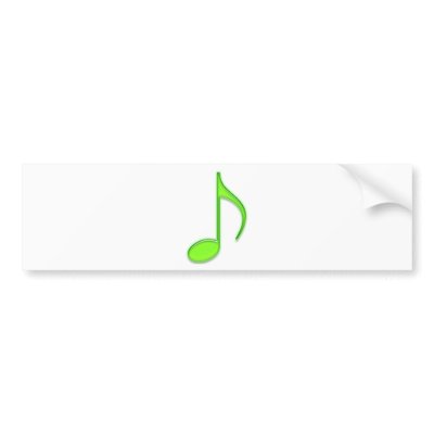 Lime Music Note Bumper Stickers by StlCityMusic