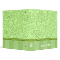 Lime Paisley Damask Binder With Stripes