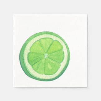 Lime - Paper Napkins Standard Cocktail Napkin