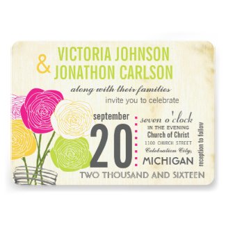 Lime Photo Ranunculus Rose ModernTypography Custom Announcements