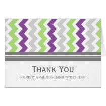 Lime Plum Grey Chevron Employee Appreciation Card