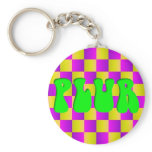 Lime PLUR Candy Color Checks keychains