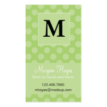 Lime Polka Mommy Card Business Card Templates