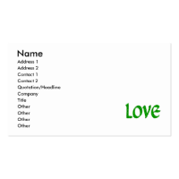 Lime Polkadot Love Business Card