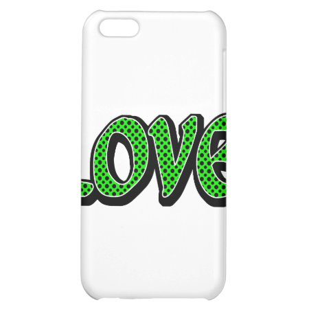 Lime Polkadot Love iPhone 5C Cases